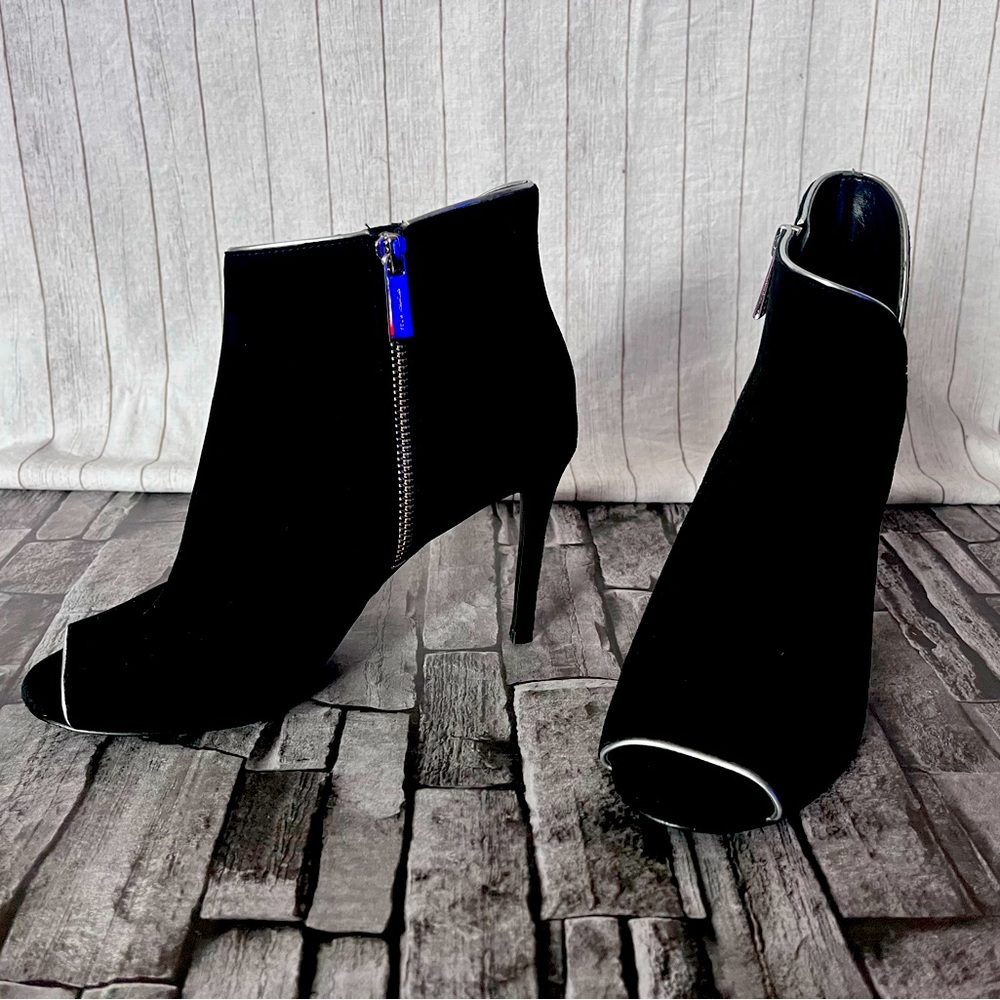 Michael Kors Peep Toe Booties with silver accent 7.5